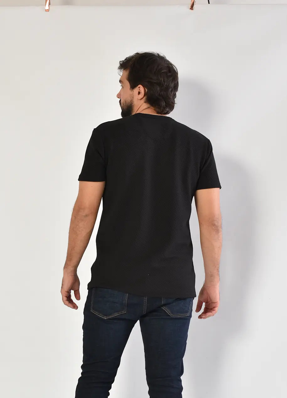 Camiseta CR  Texturas 7327 Negra