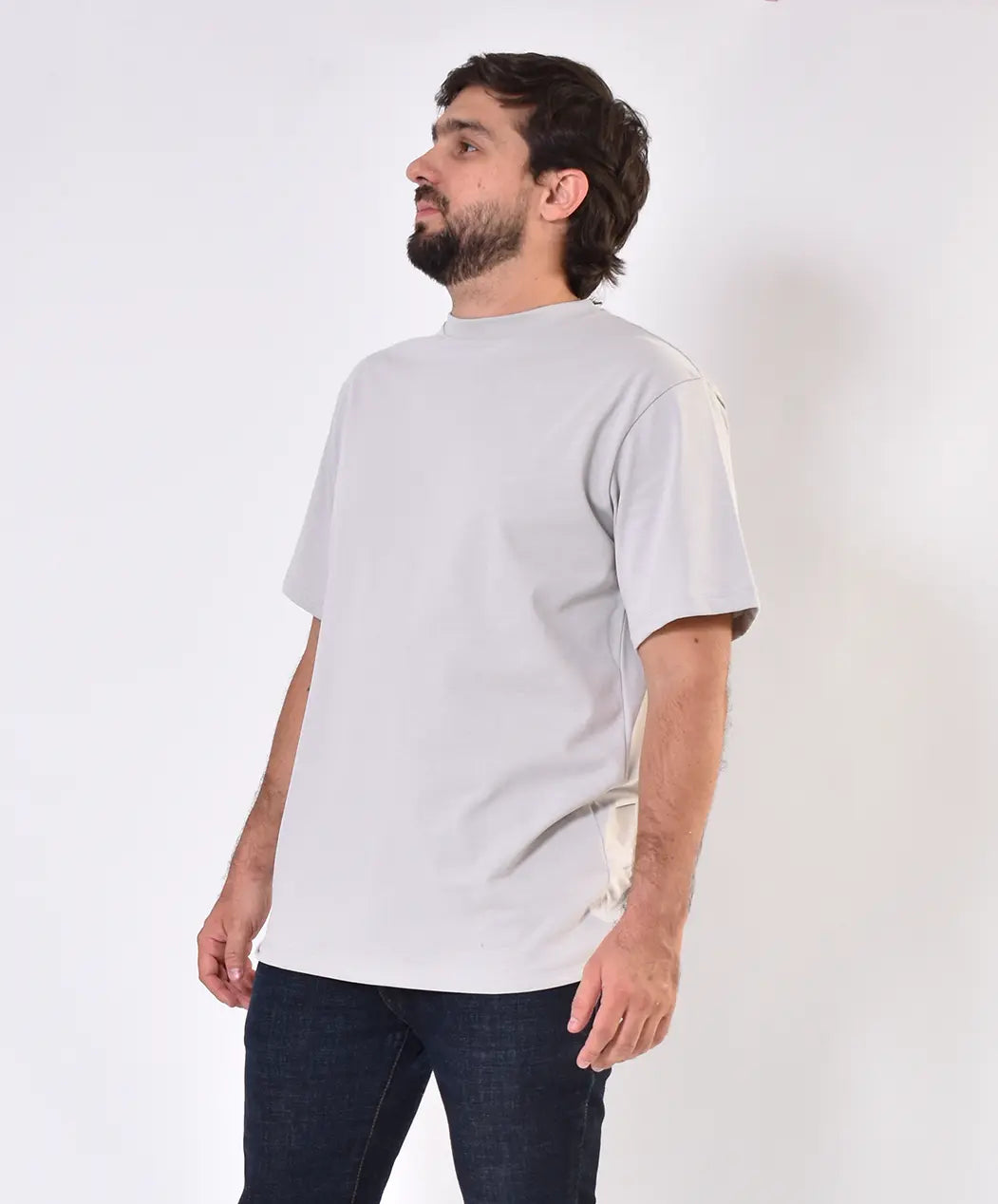 Camiseta Oversize Gris Claro