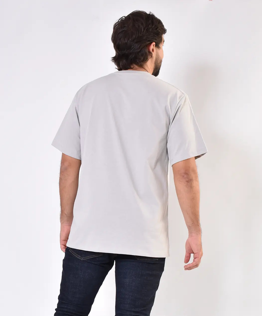 Camiseta Oversize Gris Claro