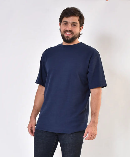 Camiseta Oversize Textura Azul